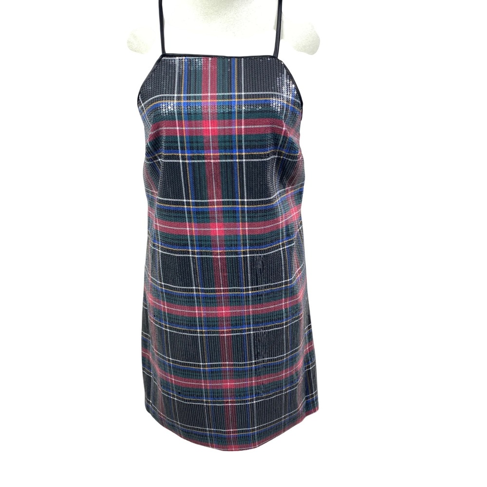 NWT Copper Key Plaid Sequin Mini Dress Sleeveless Party Cocktail Size‎ S Swiftie